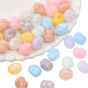 10Pcs 14x16mm Colorful Irregular Shaped Acrylic Pearl Luster Beads Charm for Bracelet Earring Necklace Keychain DIY Jewelry Making