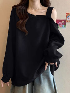 Fashion Elegant Oversized Loose Off-shoulder Long Sleeve Sweatshirt