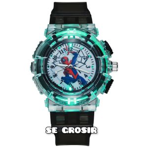 TERBARUJAM TANGAN ANAK2 COWOK SPIDERMAN MUSIC DAN LAMPU WARNA WARNI