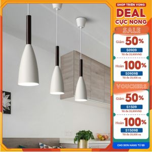 Đèn thả trang trí nội thất đèn thả bàn ăn bộ 3 đèn treo trần trang trí hiện đại + bóng đèn LED Edison ST64 4W - 08520047