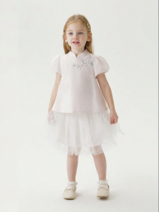 Marc&Janie | Breathable Linen Girls Traditional Chinese Cheongsam Set