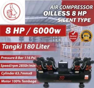 Kompresor Angin Oilless 8 HP kompresor Angin Silent 8hp