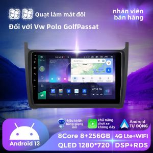 Đầu Phát Đa Phương Tiện Radio Xe Hơi Android 9 Định Vị GPS 8 Nhân Điều Khiển Bằng Giọng Nói AI Có WiFi Điều Khiển Từ Vô Lăng Dành Cho Xe VW Volkswagen POLO 5 2008-2020