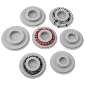 1pcs Gray PE Flocked Round Disc for DIY Beading Jewelry Bracelet Necklace Making Organizer Tray Design Craft Measuring Tool Accessories