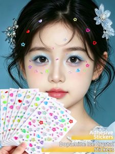 QIFUXING | Dopamine Colored Hollow Self-adhesive 3D Facial Stickers