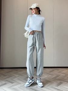 Pink Loose American Style Lantern Pants Sport Pants