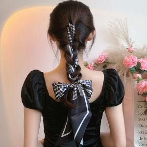 XUANXUAN | Summer Thin Bird Pattern Silk Scarf Womens Hairband Waist Belt Hair Ties Bag Bowknot Versatile Spring Autumn Seasonal Accessory