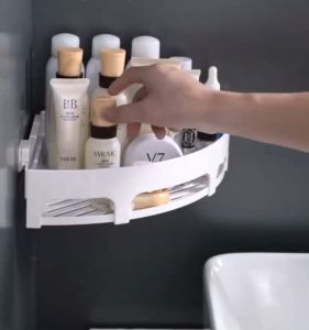 Kệ Góc Nhà Tắm Tam Giác - Kệ Nhựa Dán Góc Tường Đa Năng Cho Bếp & Nhà Tắm