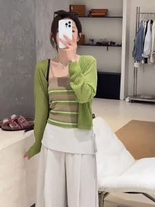 SHIMO | Petite Ice Silk Knit Cardigan Set