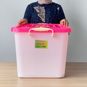 NAGAMAS Box Kontainer Plastik Dengan Roda Kotak Penyimpanan 70 Liter Susu