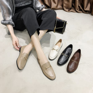 Soft Leather Fashion Single Shoes for Women Spring Autumn Small Size 32 33 34 British Style Versatile Flats Comfortable Footwear