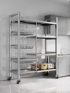 COHF Stainless Steel Storage Rack | Kitchen Rack | Egetable Storage Fruit Basket Rak With Wheels | 厨房收纳置物架 | Kitchen Organization Expert