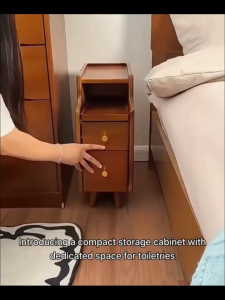 【On Hand】Bedside table solid wood storage cabinet small apartment bedside storage cabinet