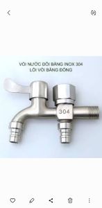 Vòi nước 2 đầu ra độc lập inox 304 cao cấp Chia nước cho máy giặt hoặc vòi hoa sen.