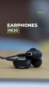 Headset Robot RE30 Wired  Earphone Bass Android iPhone Original - Garansi 1 Tahun