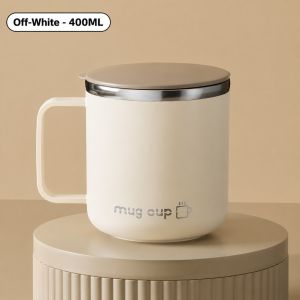 400ML Insulated Coffee Mug With Lid 304 Stainless Steel Stainless Steel Travel Mug with Handle And Lid for Coffee And Tea