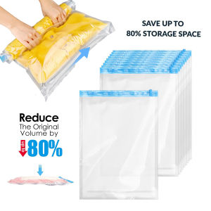 24 Pack Travel Vacuum Storage Bags Hand Roll UP Compression Bags For Clothes amping Essentials Luggage Packing Organizer