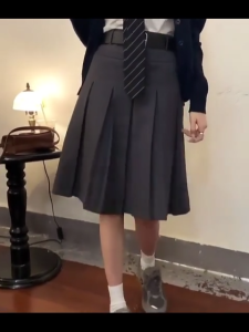 S-XL Korean Style Womens High Waist Mini Pleated School Skirt