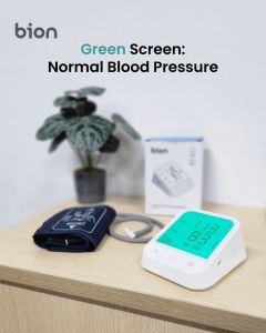 Bion Blood Pressure Monitor B200 | Quick & Clear Blood Pressure Readings with LED Backlight Color Indicator | 3 Years Warranty Singapore Brand