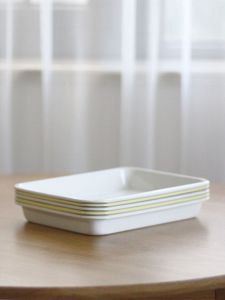 Enamel Coated Tray Fruit Plate Roasting Tray Side Dish Plate Suitable for Balmuda Oven Multi Color Available Rectangular Tray