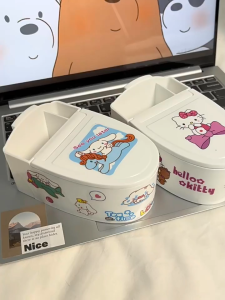 Asbak Gantung Toilet Asbak Tempel Dinding Waterproof Tertutup Karakter Hello Kitty & Cinnamoroll