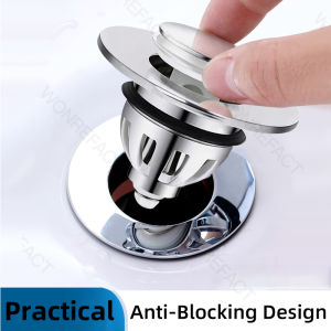 Bathroom Sink Core Push Type Drain /Universal Basin Pop-Up Drain Filter/ Bathtub Converter Sink Drain Strainer Plug