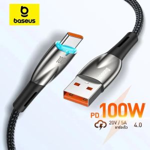 Baseus สาย USB 100W Type C ชาร์จเร็วสำหรับ Huawei P40 Pro และ P30 ชาร์จข้อมูลสำหรับ Samsung S21 และ S20 ประชาสัมพันธ์ และ Poco F1