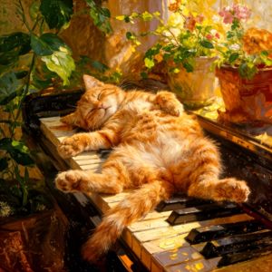 KAYOU | Paint By Numbers Lazy Cat DIY Frameless HandPainted Wall Art Coloring Painting for Living Room Home Decoration