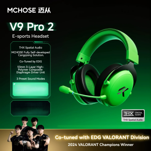 MCHOSE | MCHOSE V9 Pro 2 Quad-Mode Wireless Gaming Headset 53mm Driver 300h Battery 2000mAh 280g Lightweight for PS5 Esports Hi-Res Audio