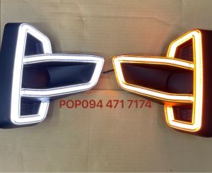 ไฟเดไลท์ revo rocco 2018 2019 ฝาครอบไฟตัดหมอกเดไลท์ รีโว้ รอคโค่ มีไฟเลี้ยว sportlight drl toyota revo rocco