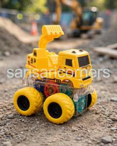 Off Road Friction Construction Stunt Truck with Large Tires and Transparent Gear Base