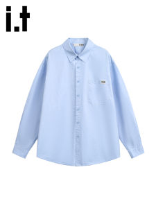 izzue | Áo Sơ Mi Dài Tay Cổ Bẻ Form Rộng Cởi Mở Phong Cách Casual