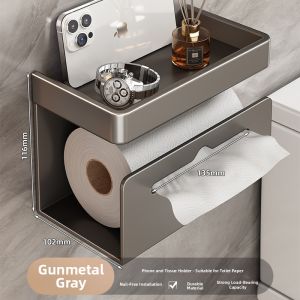 youqin | Wall Mounted Tissue Holder No Drilling Shelf