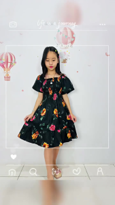 Dress Natasya Anak Katun Mikro Motif Terbaru