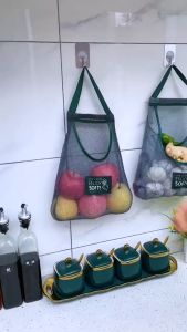 Túi Lưới Đựng Hành Tỏi Đựng Đồ Đa Năng Mẫu Xanh Treo Tường Chống Ẩm Mốc Tiện Lợi Cho Nhà Bếp