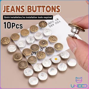 Need. Jeans Buttons Adjustable Detachable Pants Snap Sewing-free Metal Buckle 10Pcs/pack