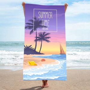 Night View Printing Beach Towel 80x160CM Gym Swim Bath Towel Camping Picnic Blanket Microfiber Quick-dry Beach Blanket