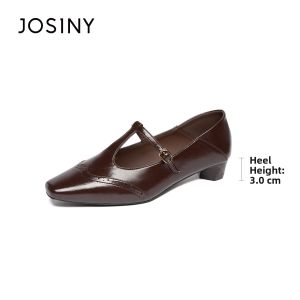 Josiny | Vintage Oxford Shoes Coarse Heel
