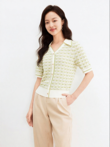 Koradior | Ice Silk French Style Polo Neck Sweater