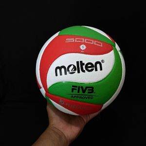 Bola Voli Volley Volly Molten 5000 Pres Tempel Embos Berkualitas Empuk Bahan Kulit Jeruk