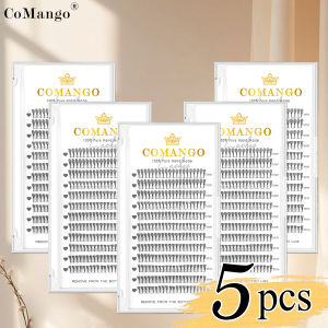 5PCS Comic Spire Feather Shape Premade Eyelash Extension Soft Black Matte Lash Extensions Manga False Eyelashes