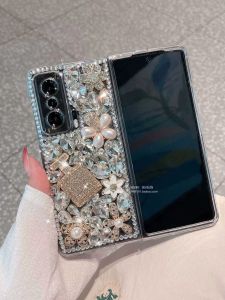 Honor MagicV2 MagicVs3 Foldable Screen Womens Full Cover Transparent Protective Case Luxury Sensation Diamond Embedded