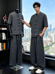 JIARONG | Ice Silk Thin Plaid Short Sleeve Shirt for Men Quick-Dry