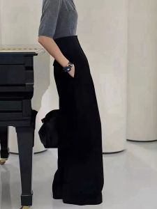 PAIBOLI | Black Versatile Commuter Pants with Design High Waist Slim Fit Wide Leg