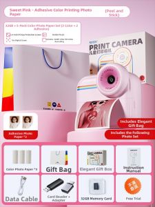 LELEYU | Instant Print Camera For Children With Color Photos