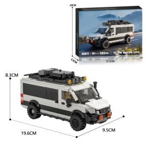 578PCS Station Wagon Model Building Blocks Camping RV SUV Car Connectable Travel Tailer Bricks DIY Toys For Kids Holiday Gifts