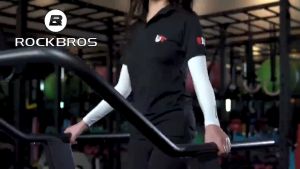 ROCKBROS ice cloth breathable and UV resistant running sleeves fitness basketball elbow protectors sports bicycles outdoor arm warmers