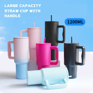 40oz Stainless Steel 304 Tumbler Large Capacity Insulated Cup with Handle and Straw Hot Cold Portable Car Water Bottle⚡PH deliveryIn stock⚡