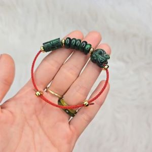 Q384 Vòng lu thống ngũ điếu hồ ly Cẩm Thạch Sơn Thủy ko kén mệnh - Phong Thuỷ TUDO P