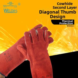 WELDAS | Heat-Resistant Welding Gloves Leather Durable Thick Protective